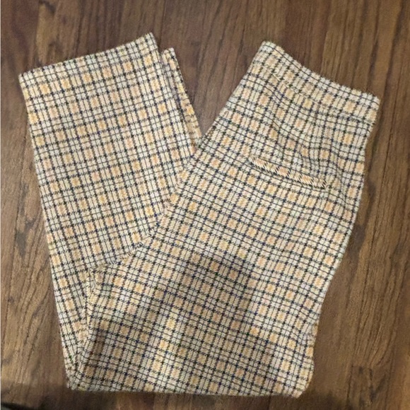 Free People High-Waist Plaid About You  Button-Front Trousers - size medium - Picture 6 of 9